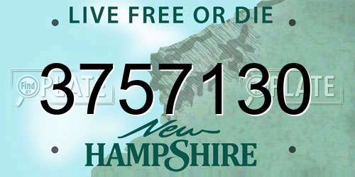 3757130 New Hampshire License Plate