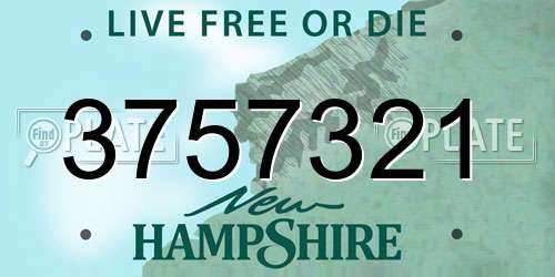 3757321 New Hampshire License Plate