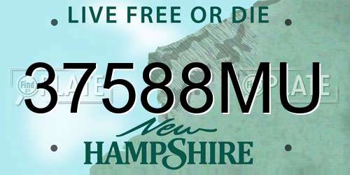 37588MU New Hampshire License Plate