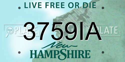 3759IA New Hampshire License Plate