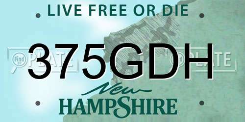375GDH New Hampshire License Plate