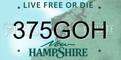 375GOH New Hampshire License Plate