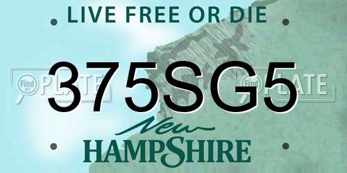 375SG5 New Hampshire License Plate