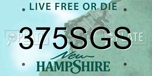 375SGS New Hampshire License Plate