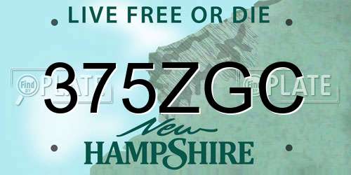 375ZGC New Hampshire License Plate