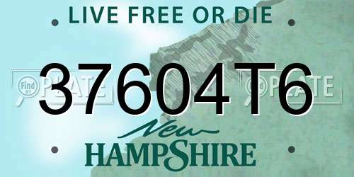 37604T6 New Hampshire License Plate