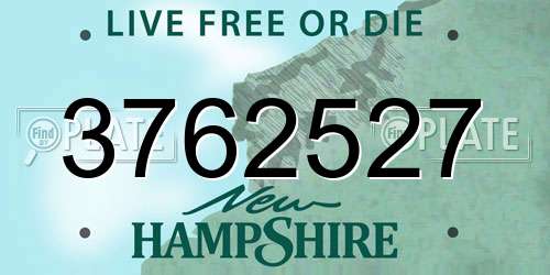 3762527 New Hampshire License Plate