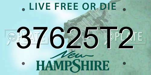 37625T2 New Hampshire License Plate