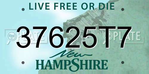 37625T7 New Hampshire License Plate