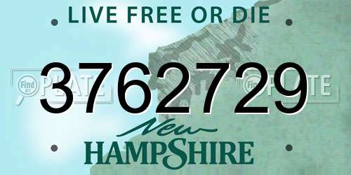 3762729 New Hampshire License Plate