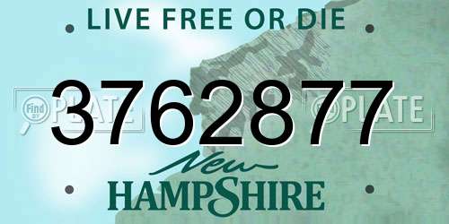3762877 New Hampshire License Plate