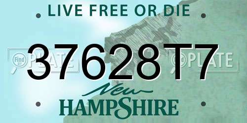 37628T7 New Hampshire License Plate