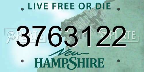 3763122 New Hampshire License Plate