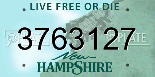 3763127 New Hampshire License Plate