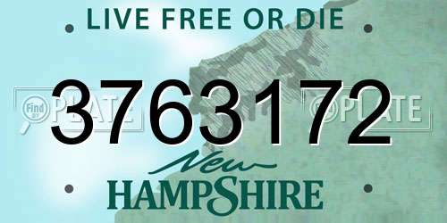 3763172 New Hampshire License Plate