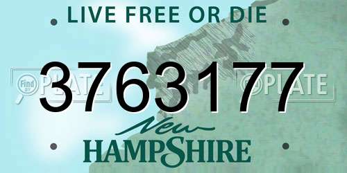 3763177 New Hampshire License Plate