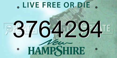 3764294 New Hampshire License Plate