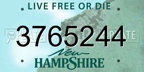 3765244 New Hampshire License Plate
