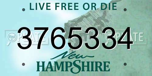 3765334 New Hampshire License Plate