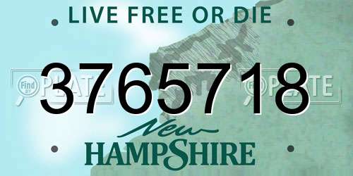 3765718 New Hampshire License Plate