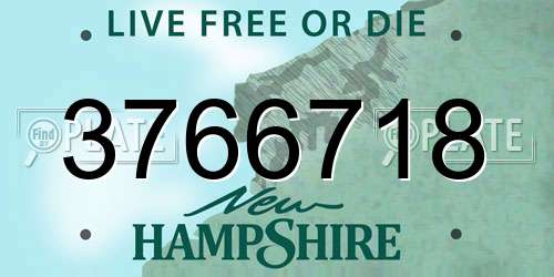 3766718 New Hampshire License Plate