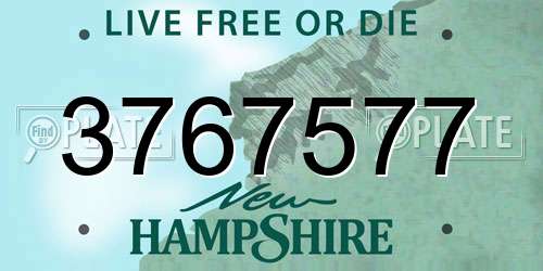 3767577 New Hampshire License Plate
