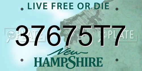 37675T7 New Hampshire License Plate