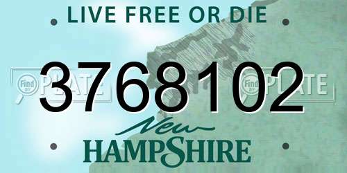 3768102 New Hampshire License Plate
