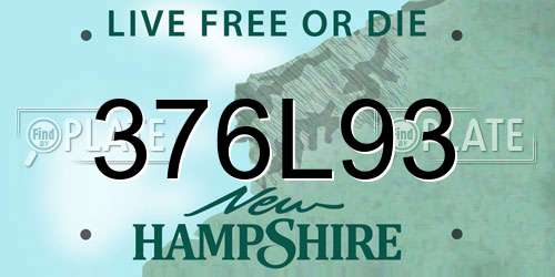 376L93 New Hampshire License Plate
