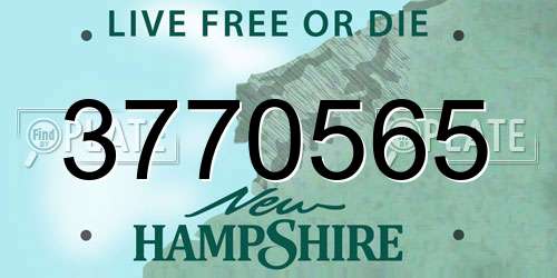 3770565 New Hampshire License Plate
