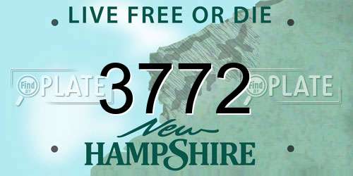 3772 New Hampshire License Plate