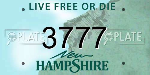 3777 New Hampshire License Plate