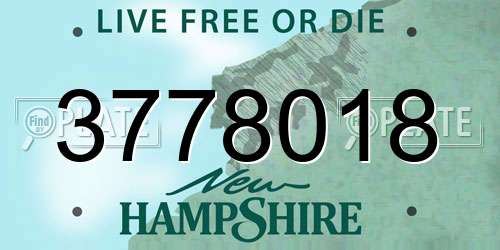 3778018 New Hampshire License Plate