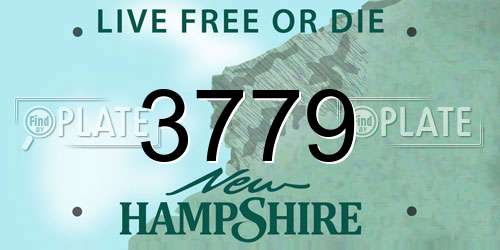 3779 New Hampshire License Plate