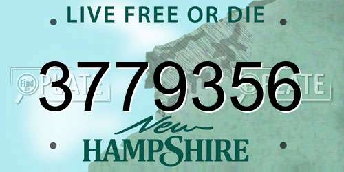 3779356 New Hampshire License Plate