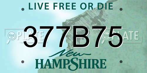 377B75 New Hampshire License Plate