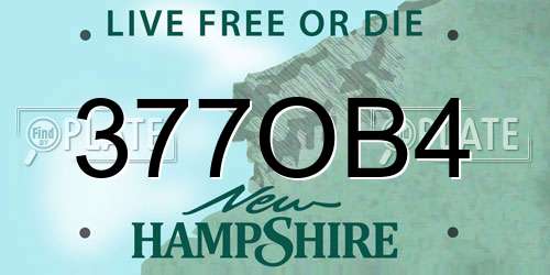 377OB4 New Hampshire License Plate