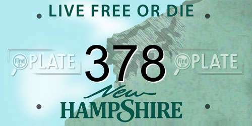 378 New Hampshire License Plate
