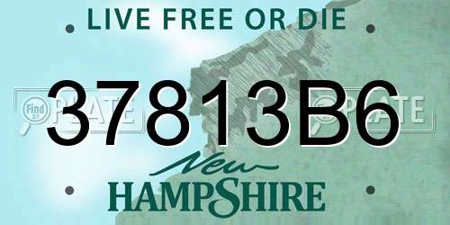 37813B6 New Hampshire License Plate