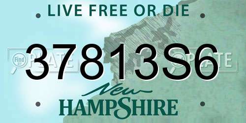 37813S6 New Hampshire License Plate