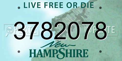 3782078 New Hampshire License Plate