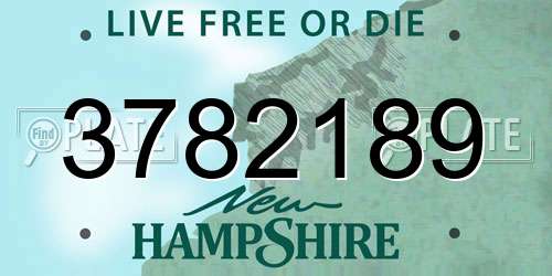 3782189 New Hampshire License Plate