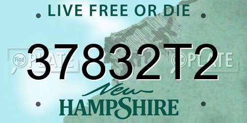 37832T2 New Hampshire License Plate
