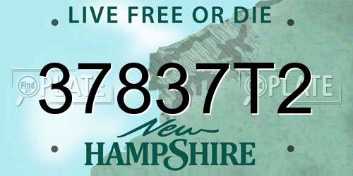 37837T2 New Hampshire License Plate