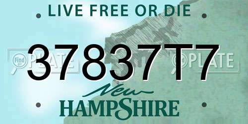 37837T7 New Hampshire License Plate