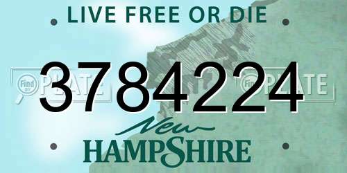3784224 New Hampshire License Plate