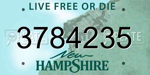 3784235 New Hampshire License Plate