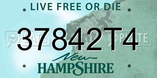 37842T4 New Hampshire License Plate