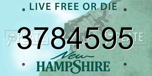 3784595 New Hampshire License Plate