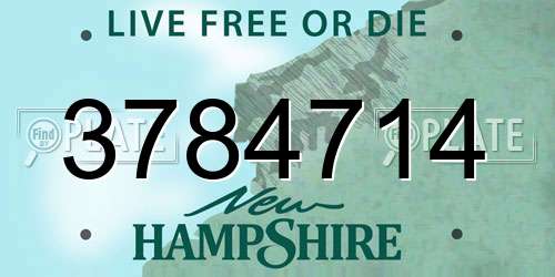 3784714 New Hampshire License Plate